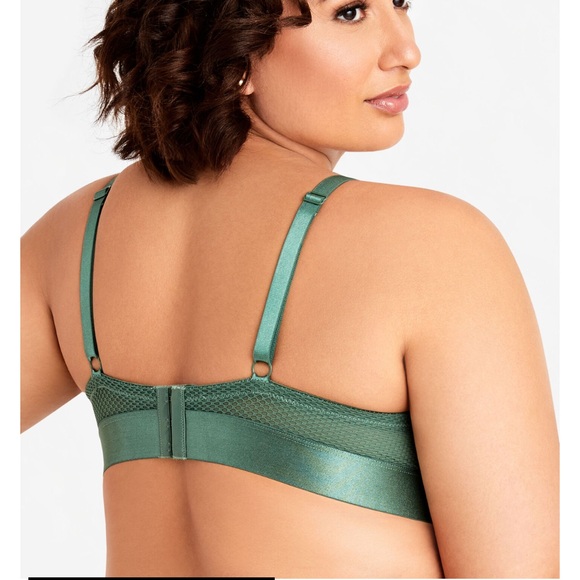 2/$20    Ashley Stewart Mesh and Lace Microfiber Bra - Olive - Picture 4 of 9
